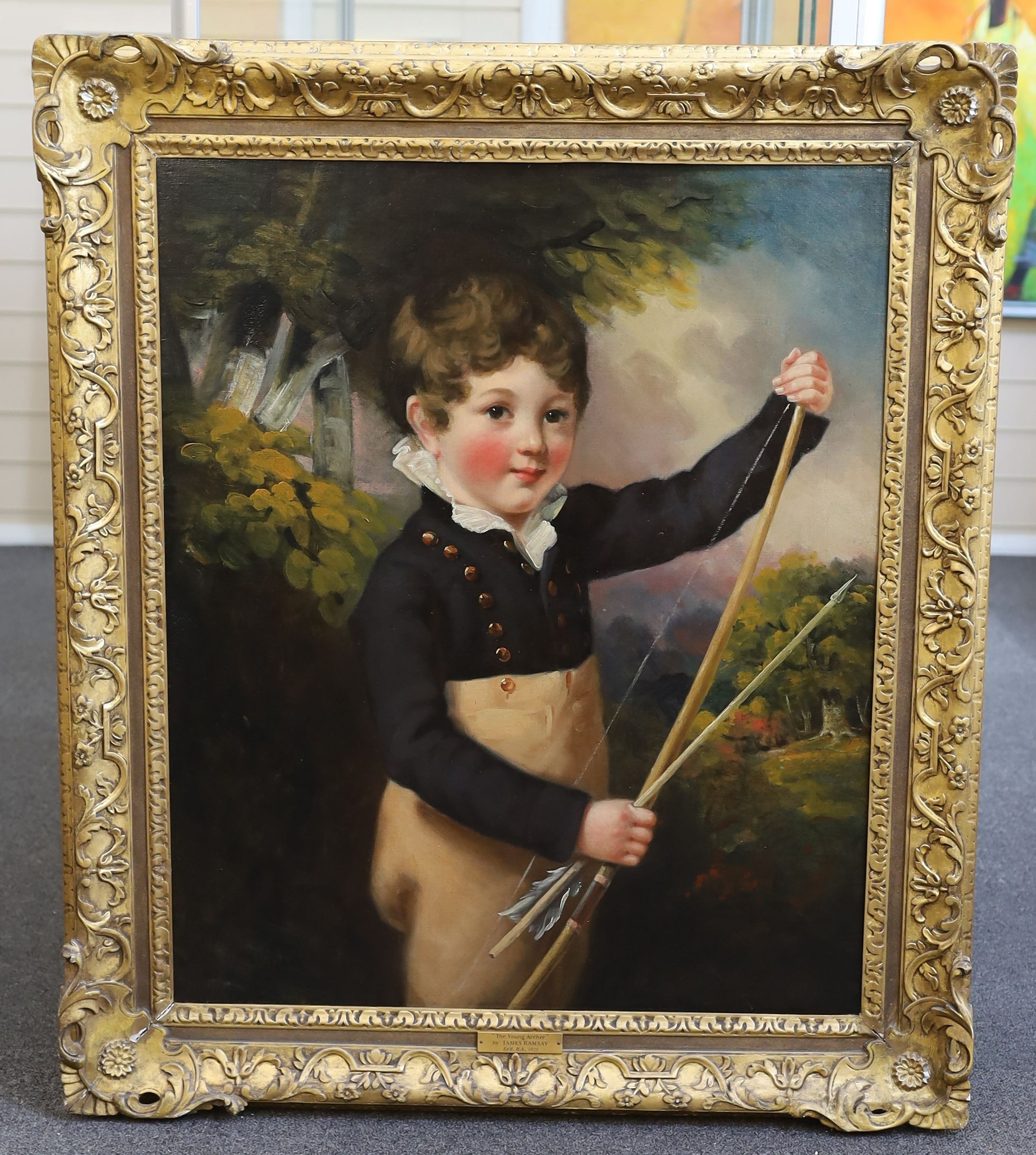 James Ramsay (1786-1854), 'The Young Archer', oil on canvas, 75 x 62cm